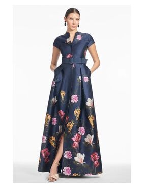 Sachin & Babi Marta Gown- Dark Midnight Garden